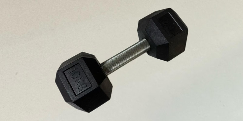 304 Stainless Steel Straight Fully Knurled Handle Hex Dumbbell